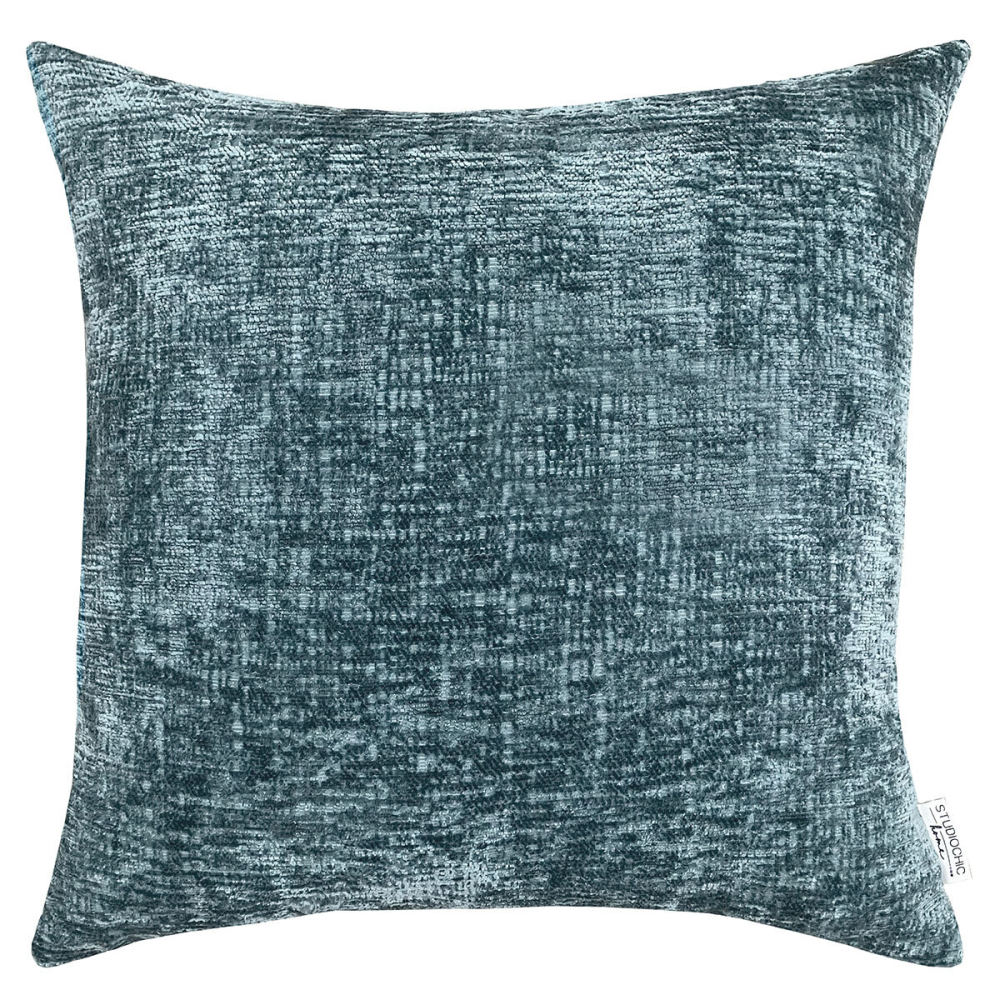 Darby Decorative Chenille Cushion in Teal, 50 x 50 cm