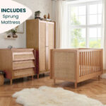 Tutti Bambini Japandi 4 Piece Nursery Set, Light Oak