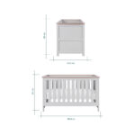 Tutti Bambini Verona 4 Piece Nursery Furniture Set, Grey & Oak - Image 2