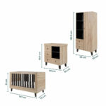 Tutti Bambini Como 4 Piece Nursery Set with Sprung Mattress, Distressed Oak - Image 2