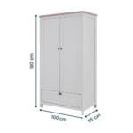 Tutti Bambini Verona Wardrobe, Grey & Oak - Image 2