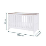 Tutti Bambini Verona Cot Bed with Sprung Mattress, White & Oak - Image 2