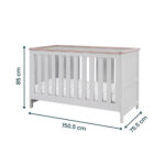 Tutti Bambini Verona Cot Bed with Sprung Mattress, Grey & Oak - Image 2