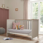 Tutti Bambini Verona Cot Bed with Sprung Mattress, Grey & Oak - Image 3
