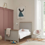 Tutti Bambini Verona Cot Bed with Sprung Mattress, Grey & Oak - Image 4