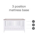 Tutti Bambini Verona Cot Bed with Sprung Mattress, Grey & Oak - Image 5