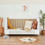 Tutti Bambini Fika Cot Bed with Sprung Mattress, White & Light Oak - Image 3