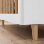 Tutti Bambini Fika Cot Bed with Sprung Mattress, White & Light Oak - Image 5