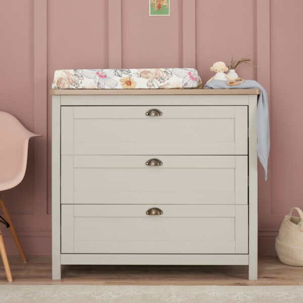 Tutti Bambini Verona Chest Changing Unit, Grey & Oak