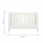 Tutti Bambini Alba Mini Cot Bed with Sprung Mattress, White - Image 2