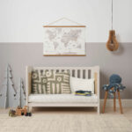 Tutti Bambini Alba Mini Cot Bed with Sprung Mattress, White Sand & Distressed Oak - Image 3