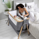 Tutti Bambini CoZee Air Bedside Rocking Crib, Oak & Charcoal - Image 3