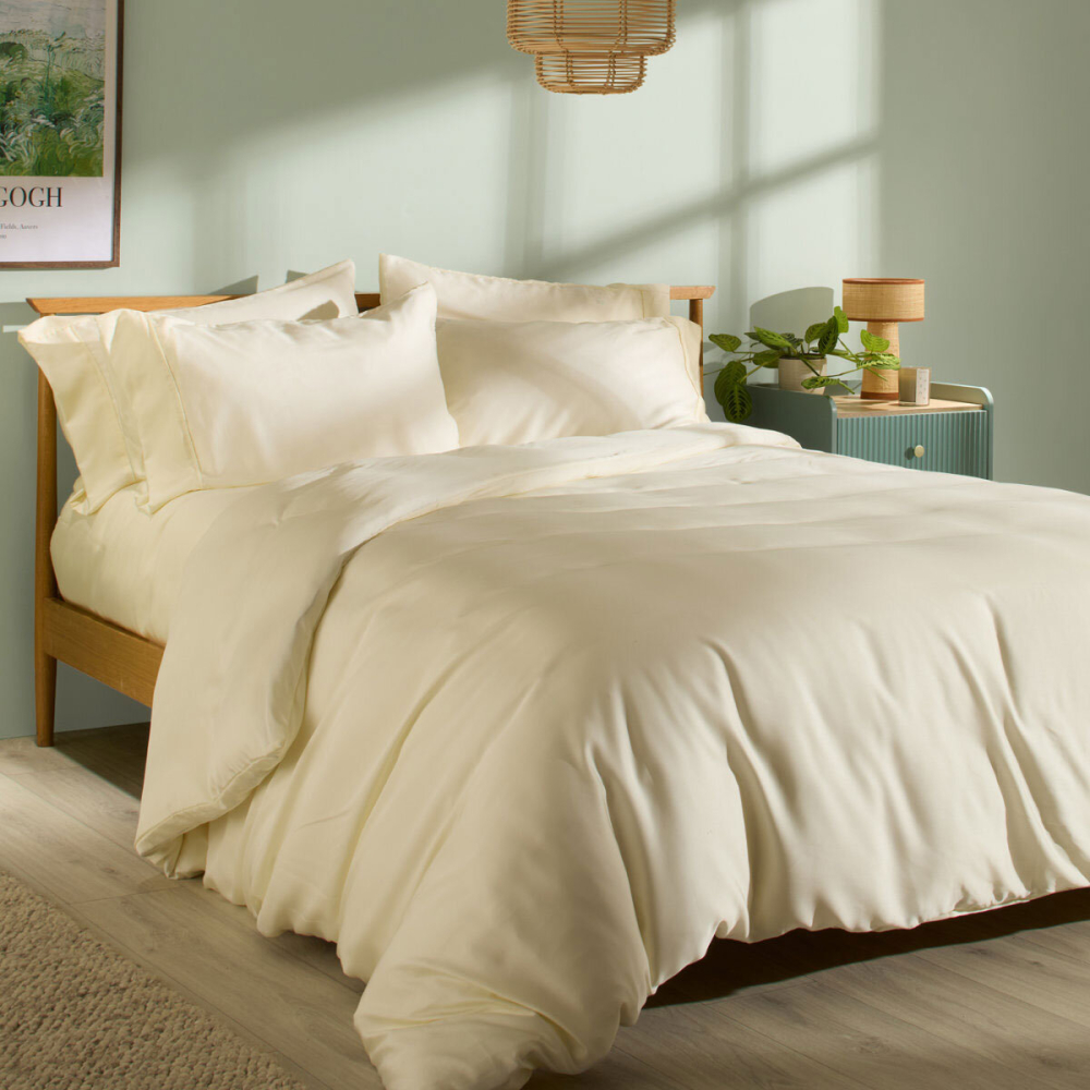 Panda Signature+ Bamboo Lyocell 320 Thread Count Bedding Set in 4 Sizes, Cream