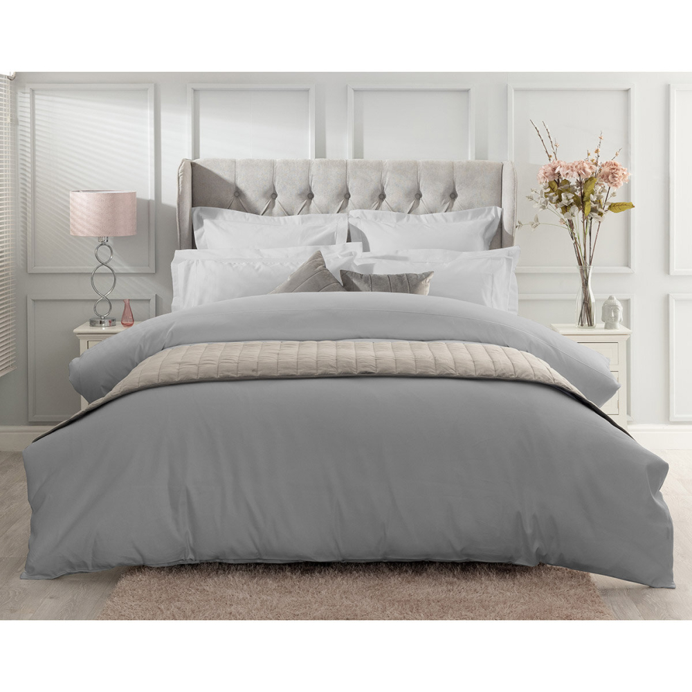 Belledorm Pure Egyptian Cotton Sateen 1000 Thread Count Bedding Bundle in 4 sizes, Platinum
