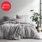 Luff SilverLining™ 1000 Thread Count 100% Organic Bamboo Duvet Set Light Grey in 4 Sizes