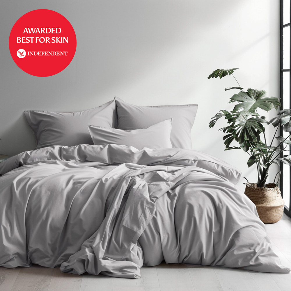 Luff SilverLining™ 1000 Thread Count 100% Organic Bamboo Duvet Set Light Grey in 4 Sizes