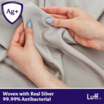 Luff SilverLining™ 1000 Thread Count 100% Organic Bamboo Duvet Set Light Grey in 4 Sizes - Image 3