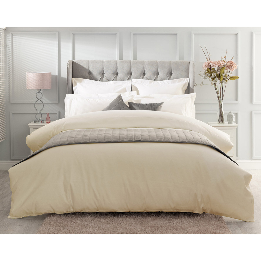 Belledorm Egyptian Cotton Sateen 1000 Thread Count Ivory Duvet Cover, in 4 Sizes