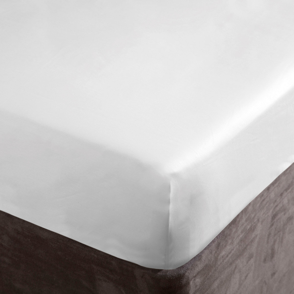 Belledorm Pure Egyptian Cotton Sateen 1000 Thread Count White Fitted Sheet in 4 Sizes