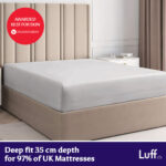 Luff SilverLining™ 1000 Thread Count 100% Organic Bamboo Deep Fitted Light Grey Sheet in 4 Sizes
