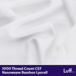Luff SilverLining™ 1000 Thread Count 100% Organic Bamboo Deep Fitted White Sheet in 4 Sizes - Image 5