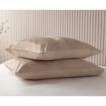 Belledorm Waffle Stripe Taupe Duvet Set, in 4 Sizes - Image 2