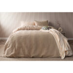 Belledorm Waffle Stripe Taupe Duvet Set, in 4 Sizes - Image 3