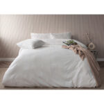Belledorm Waffle Stripe Cream Duvet Set, in 4 Sizes