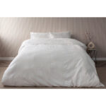 Belledorm Waffle Stripe Cream Duvet Set, in 4 Sizes - Image 2