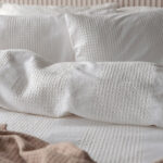 Belledorm Waffle Stripe Cream Duvet Set, in 4 Sizes - Image 4