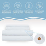 Luff 700 Thread Count 100% Organic Bamboo Deep Fitted White Sheet in 4 Sizes - Image 6