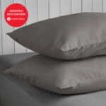 Luff 100% 700 Thread Count Organic Bamboo Pillowcases 2 Pack Dark Grey