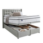 Silentnight Full Ottoman Divan Base with Bloomsbury Headboard in Slate Grey in 3 Sizes - Image 23