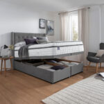 Silentnight Velvet Full Ottoman Divan Base with Bloomsbury Headboard in Maritime in 3 Sizes - Image 2