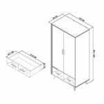 Bentley Designs Sienna Fumed Oak & Peppercorn Double Wardrobe - Image 2