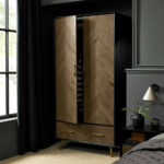Bentley Designs Sienna Fumed Oak & Peppercorn Double Wardrobe - Image 3