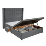 Silentnight Velvet Ottoman Divan Base with Bloomsbury Headboard in Maritime in 3 Sizes - Image 6