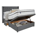 Silentnight Velvet Ottoman Divan Base with Bloomsbury Headboard in Maritime in 3 Sizes - Image 9