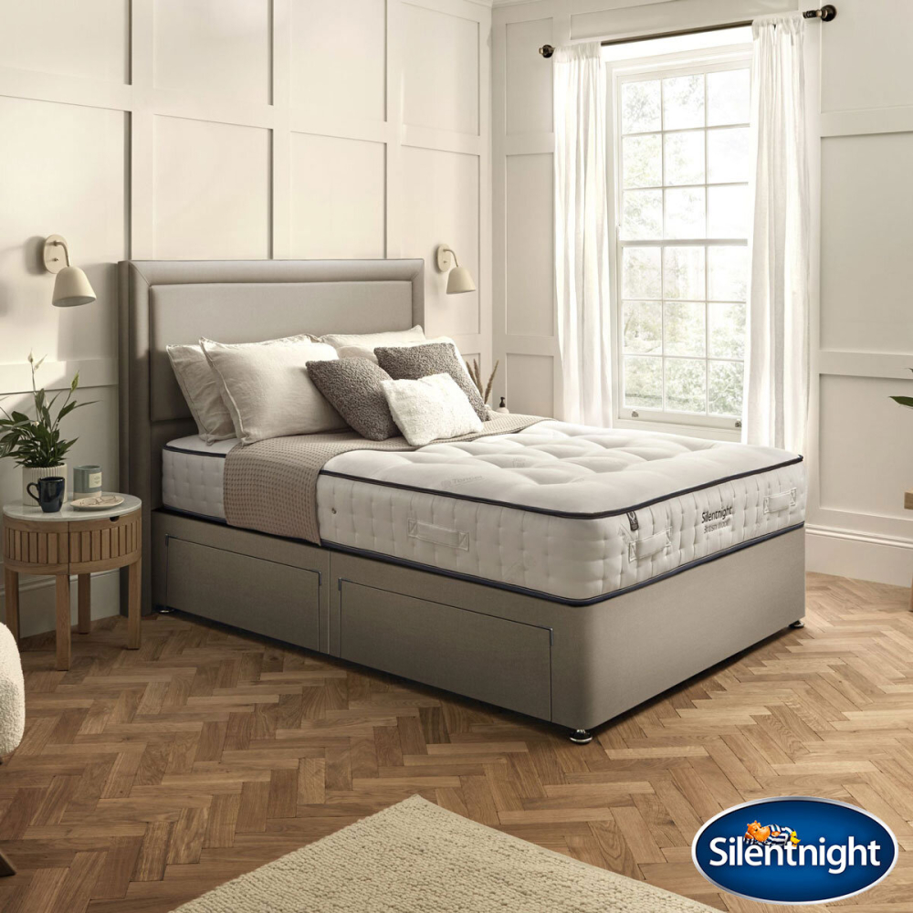 Silentnight British Wool 2400 Pocket Mattress & Sandstone Divan in 4 Sizes