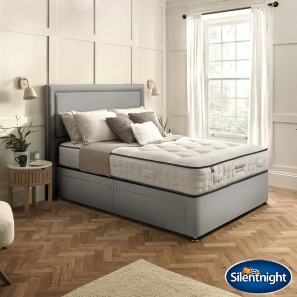 Silentnight British Wool 2400 Pocket Mattress & Slate Grey Divan in 4 Sizes