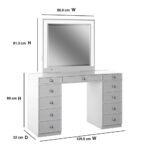Tresanti Alexandra Double Pedestal Vanity Table with LED Lit Mirror - Image 2
