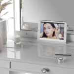 Tresanti Alexandra Double Pedestal Vanity Table with LED Lit Mirror - Image 3