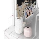 Tresanti Alexandra Double Pedestal Vanity Table with LED Lit Mirror - Image 4