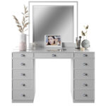Tresanti Alexandra Double Pedestal Vanity Table with LED Lit Mirror - Image 5