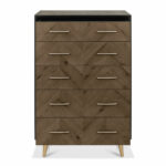 Bentley Designs Sienna Fumed Oak & Peppercorn 5 Drawer Chest of Drawers - Image 5