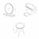 Bentley Designs Sienna Fumed Oak & Peppercorn Dressing Table & Stool - Image 2