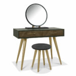Bentley Designs Sienna Fumed Oak & Peppercorn Dressing Table & Stool - Image 3