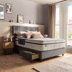 Silentnight Velvet 4 Drawer Divan Base with Slumber Headboard in Rainforest & 3 Sizes - Image 21