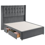 Silentnight Velvet Continental Drawer Divan Base with Bloomsbury Headboard in Maritime in 3 Sizes - Image 10