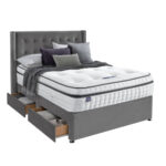 Silentnight Velvet 4 Drawer Divan Base with Bloomsbury Headboard in Maritime in 3 Sizes - Image 8